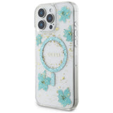 Husa MagSafe pentru Apple iPhone 16 Pro Max, Guess, Resin Flowers and Glitte