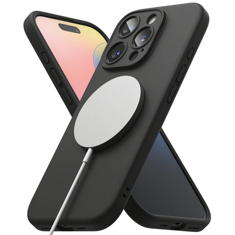 Husa MagSafe pentru Apple iPhone 16 Pro Max, Ringke, Silicon - Crem - NotebookGsm