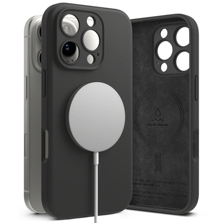 Husa MagSafe pentru Apple iPhone 16 Pro Max, Ringke, Silicon - Crem - NotebookGsm