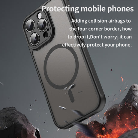 Husa MagSafe pentru Apple iPhone 16 Pro, Techsuit, HaloFrost II - Neagra - NotebookGsm