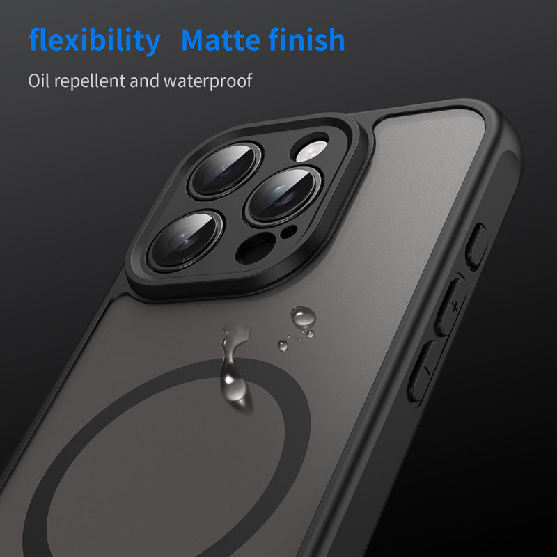 Husa MagSafe pentru Apple iPhone 16 Pro, Techsuit, HaloFrost II - Neagra - NotebookGsm