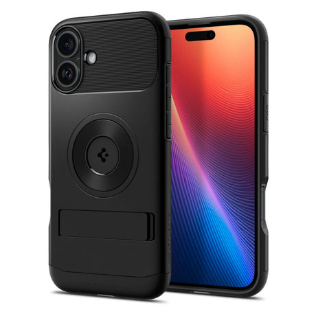 Husa MagSafe pentru Apple iPhone 16, Spigen, Slim Armo - Neagra - NotebookGsm