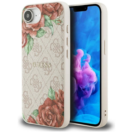 Husa MagSafe pentru Apple iPhone 16e, Guess, 4G Flowers Print