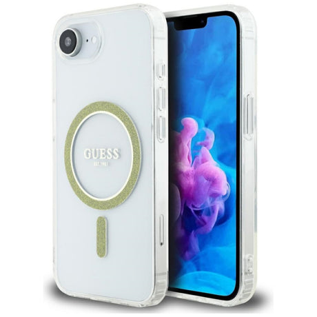 Husa MagSafe pentru Apple iPhone 16e, Guess, IML Glitter Circl