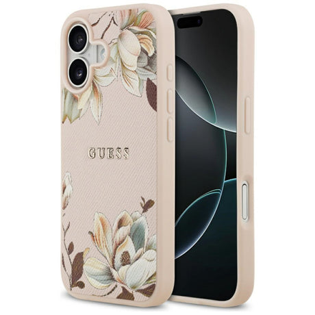 Husa MagSafe pentru Apple iPhone 17, Guess, Grained Flowers