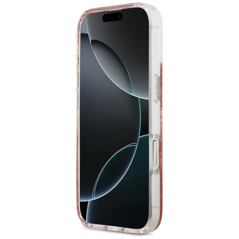 Husa MagSafe pentru Apple iPhone 17, Guess, Resin Bottom Glitter