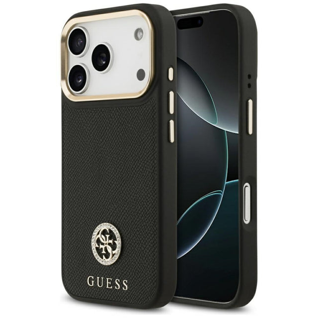 Husa MagSafe pentru Apple iPhone 17 Pro, Guess, Grained Strass Logo