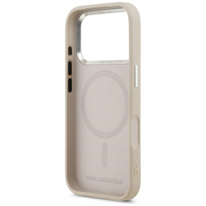 Husa MagSafe pentru Apple iPhone 17 Pro, Karl Lagerfeld, Choupette Pin - Roz - NotebookGsm