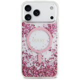 Husa MagSafe pentru Apple iPhone 17 Pro Max, Guess, Resin Bottom Glitter
