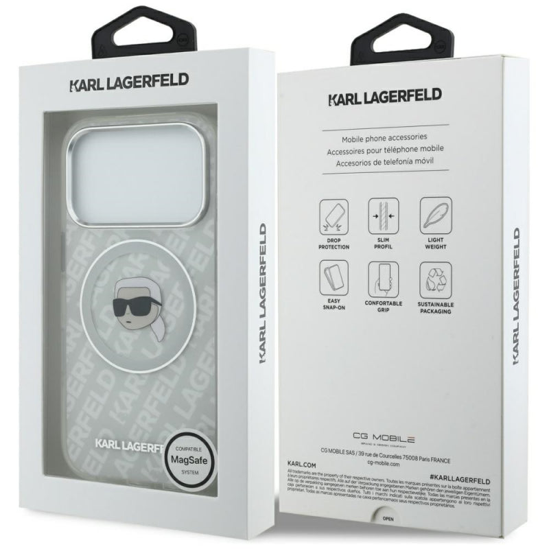 Husa MagSafe pentru Apple iPhone 17 Pro Max, Karl Lagerfeld, IML Karl`s Head