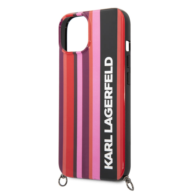 Husa pentru Apple iPhone 14, Karl Lagerfeld, Color Stripes with Strap