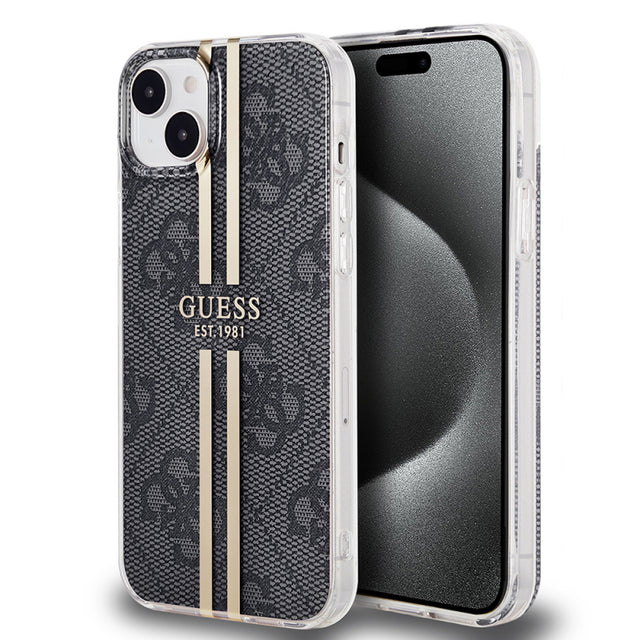 Husa pentru Apple iPhone 15 Plus, Guess, IML 4G Gold Strip