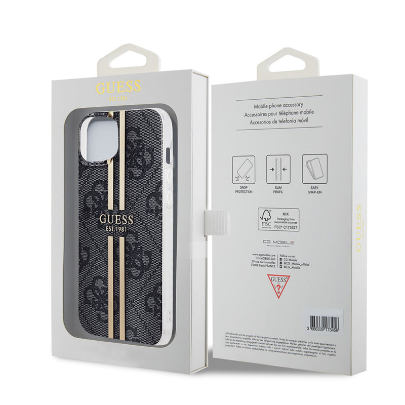 Husa pentru Apple iPhone 15 Plus, Guess, IML 4G Gold Strip