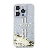 Husa pentru Apple iPhone 15 Pro, Guess, Liquid Glitter Gold Stri