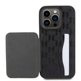 Husa pentru Apple iPhone 15 Pro, Karl Lagerfeld, Saffiano Cardslots and Stand Monogram Ikonik Karl