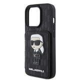 Husa pentru Apple iPhone 15 Pro, Karl Lagerfeld, Saffiano Cardslots and Stand Monogram Ikonik Karl