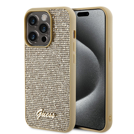 Husa pentru Apple iPhone 15 Pro Max, Guess, Disco Metal Script