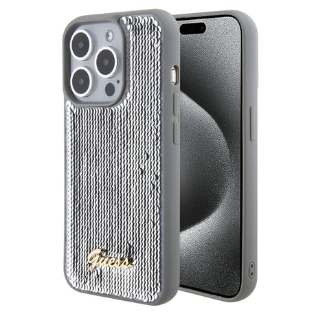 Husa pentru Apple iPhone 15 Pro Max, Guess, Sequin Script Metal