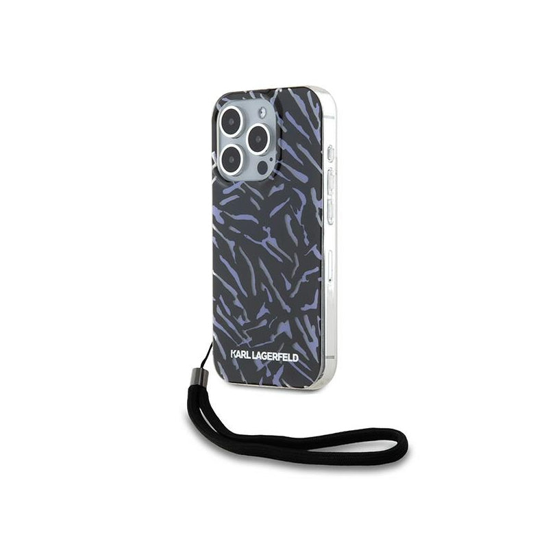 Husa pentru Apple iPhone 15 Pro Max, Karl Lagerfeld, Zebra with Cord Strap