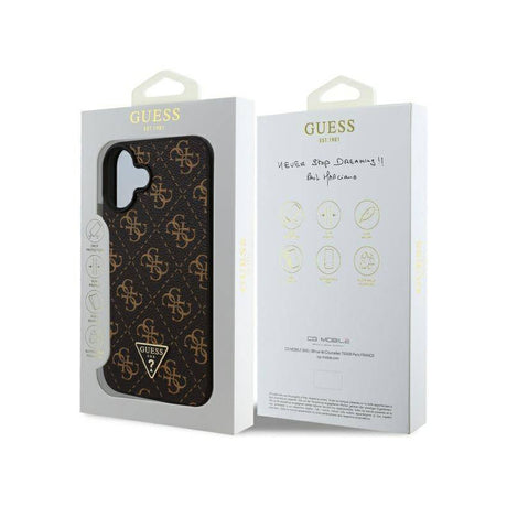 Husa pentru Apple iPhone 16, Guess, 4G Triangle Logo - Neagra - NotebookGsm