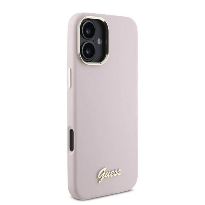 Husa pentru Apple iPhone 16, Guess, Script Metal Logo &amp; Frame