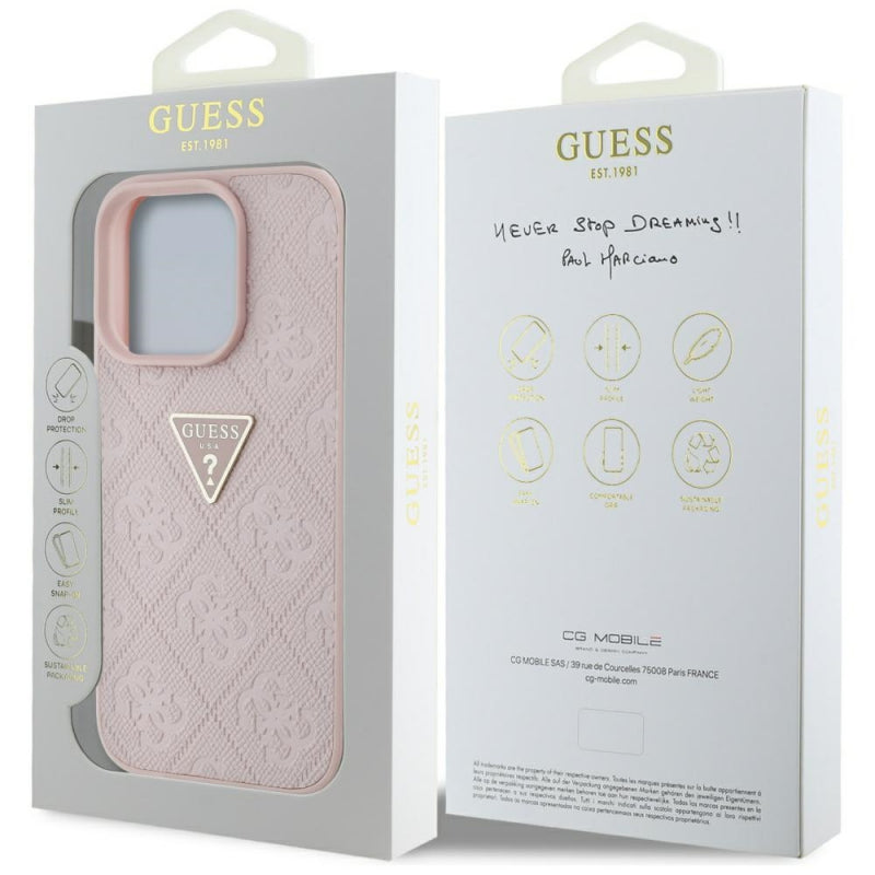 Husa pentru Apple iPhone 16 Pro Max, Guess, Hot Stamp 4G Pattern Triangle Log