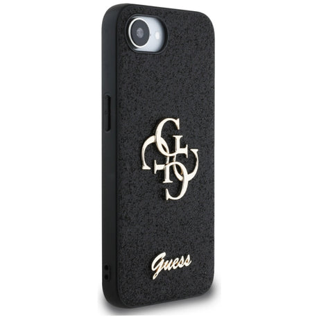 Husa pentru Apple iPhone 16e, Guess, Fixed Glitter Big 4G - Neagra - NotebookGsm