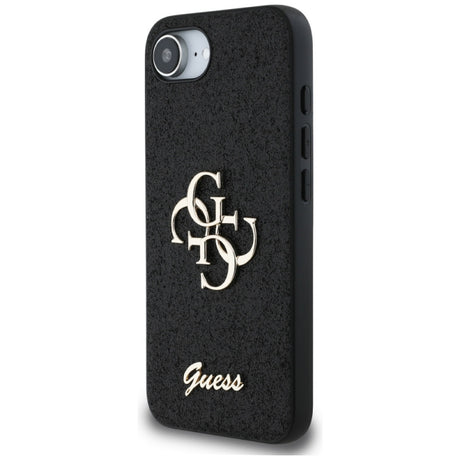Husa pentru Apple iPhone 16e, Guess, Fixed Glitter Big 4G - Neagra - NotebookGsm