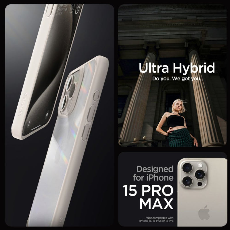 Husa pentru Apple iPhone 15 Pro, Spigen, Ultra Hybrid, Bej ACS07214