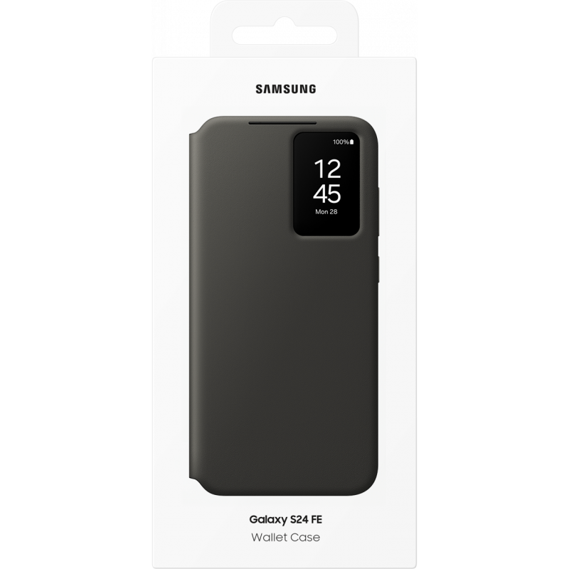 Husa pentru Samsung Galaxy S24 FE S721, S-View Wallet, Neagra EF-ZS721CBEGWW