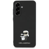 Husa pentru Samsung Galaxy A56 A566, Karl Lagerfeld, Saffiano Karl &amp; Choupette Metal - Neagra - NotebookGsm