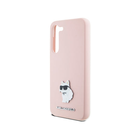 Husa pentru Samsung Galaxy S23+ S916, Karl Lagerfeld, Silicone Choupette Metal - Roz - NotebookGsm
