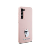 Husa pentru Samsung Galaxy S23+ S916, Karl Lagerfeld, Silicone Choupette Metal - Roz - NotebookGsm