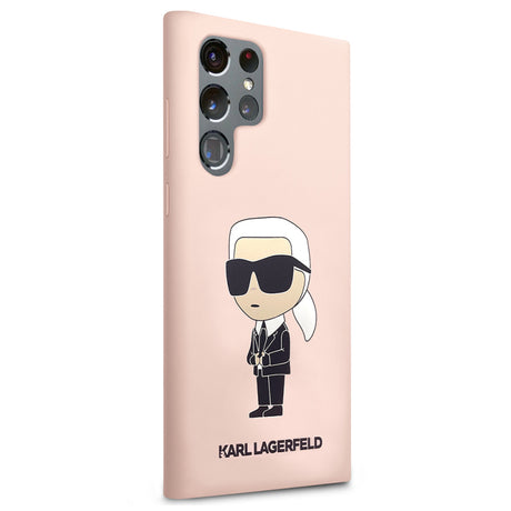 Husa pentru Samsung Galaxy S23 Ultra S918, Karl Lagerfeld, Silicone Ikonik Karl - Roz - NotebookGsm