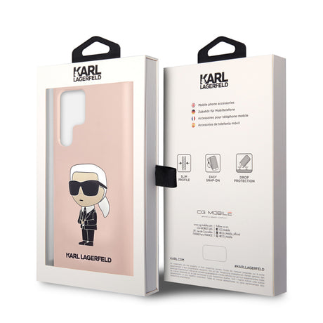 Husa pentru Samsung Galaxy S23 Ultra S918, Karl Lagerfeld, Silicone Ikonik Karl - Roz - NotebookGsm