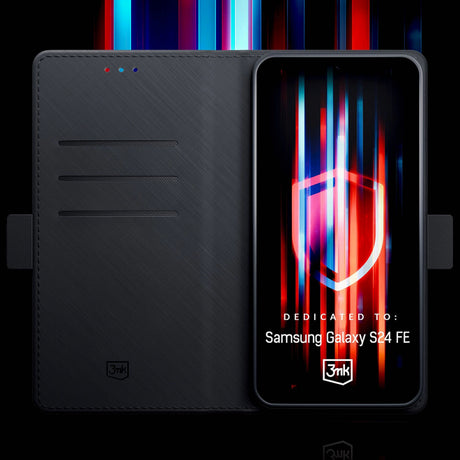 Husa pentru Samsung Galaxy S24 FE S721, 3MK, Wallet - Neagra - NotebookGsm