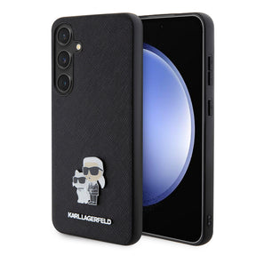 Husa pentru Samsung Galaxy S24+ S926, Karl Lagerfeld, Saffiano Karl &amp; Choupette Metal - Neagra - NotebookGsm