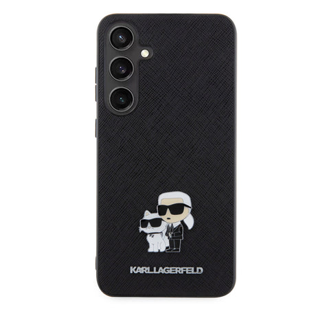 Husa pentru Samsung Galaxy S24+ S926, Karl Lagerfeld, Saffiano Karl &amp; Choupette Metal - Neagra - NotebookGsm
