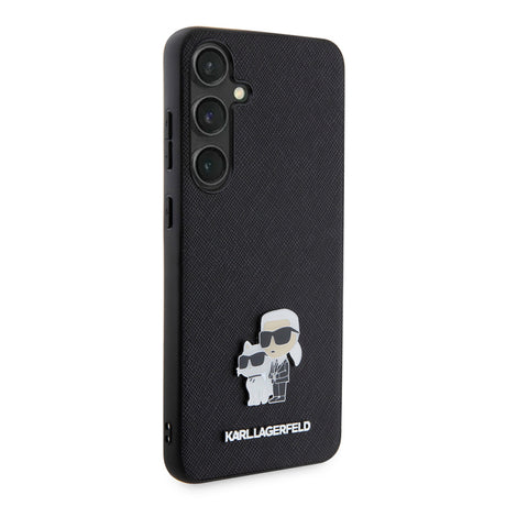 Husa pentru Samsung Galaxy S24+ S926, Karl Lagerfeld, Saffiano Karl &amp; Choupette Metal - Neagra - NotebookGsm