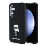 Husa pentru Samsung Galaxy S24 S921, Karl Lagerfeld, Silicone Ikonik Karl Metal - Neagra - NotebookGsm