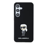 Husa pentru Samsung Galaxy S24 S921, Karl Lagerfeld, Silicone Ikonik Karl Metal - Neagra - NotebookGsm