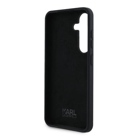 Husa pentru Samsung Galaxy S24 S921, Karl Lagerfeld, Silicone Ikonik Karl Metal - Neagra - NotebookGsm