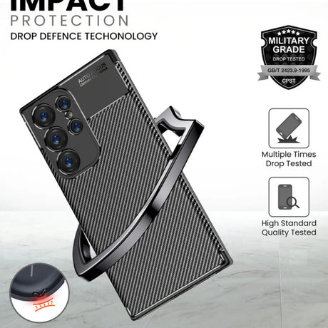Husa pentru Samsung Galaxy S24 Ultra S928, Techsuit, CarbonFiber, Neagra - Default Title - NotebookGsm