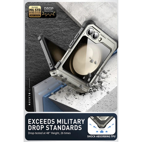 Husa pentru Samsung Galaxy Z Flip7 FE F761 / Z Flip6 F741, i-Blason, ArmorBox - Gri - NotebookGsm