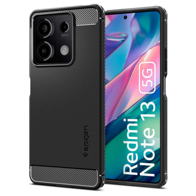 Husa pentru Xiaomi Redmi Note 13 5G, Spigen, Rugged Armor, Neagra ACS07665