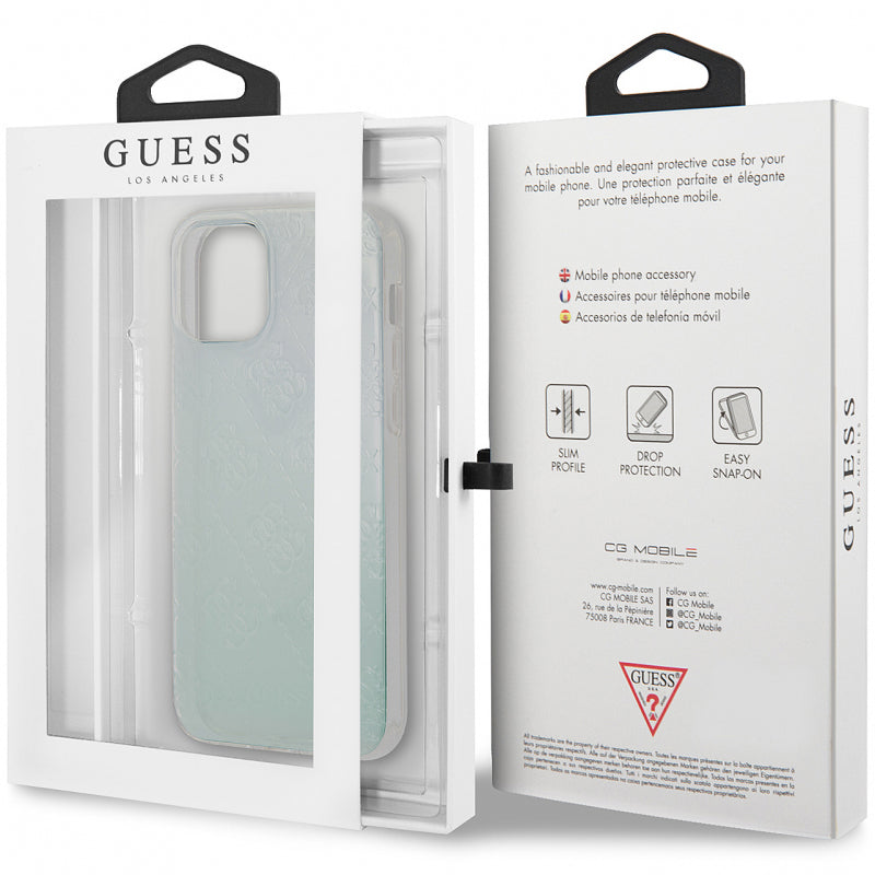 Husa pentru Apple iPhone 12 mini, Guess, 3D Raised Iridescent, Transparenta GUHCP12S3D4GIRBL