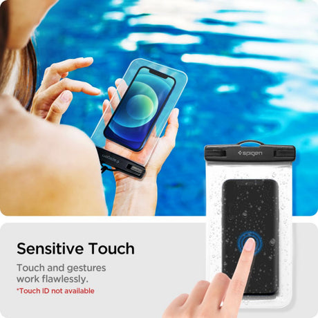Husa Universala Waterproof pentru Telefon max. 3.5inch - 7inch, Spigen, A601, Set 2 buati - Transparenta - NotebookGsm
