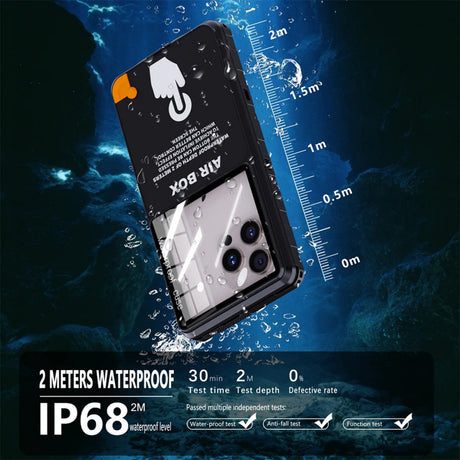 Husa Universala Waterproof pentru Telefon max. 6.9inch, ShellBox, AirBox - Neagra - NotebookGsm