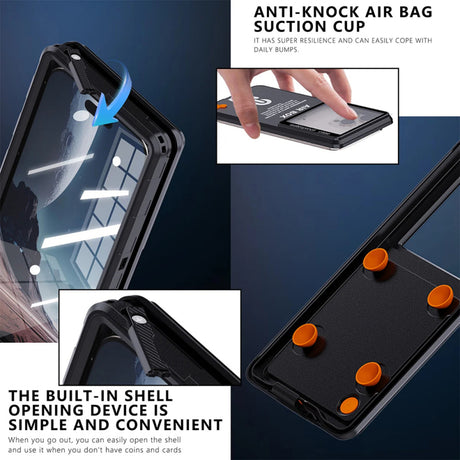 Husa Universala Waterproof pentru Telefon max. 6.9inch, ShellBox, AirBox - Neagra - NotebookGsm