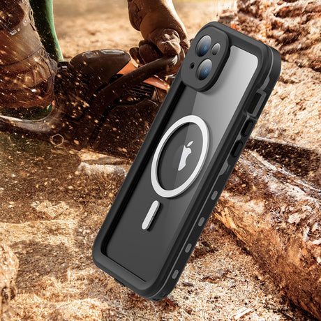 Husa Waterproof MagSafe pentru Apple iPhone 15 Plus, ShellBox - Neagra - NotebookGsm